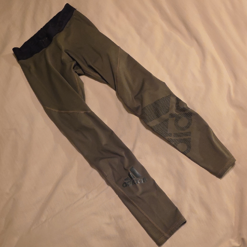 Adidas Olive Joggers with Black Accents